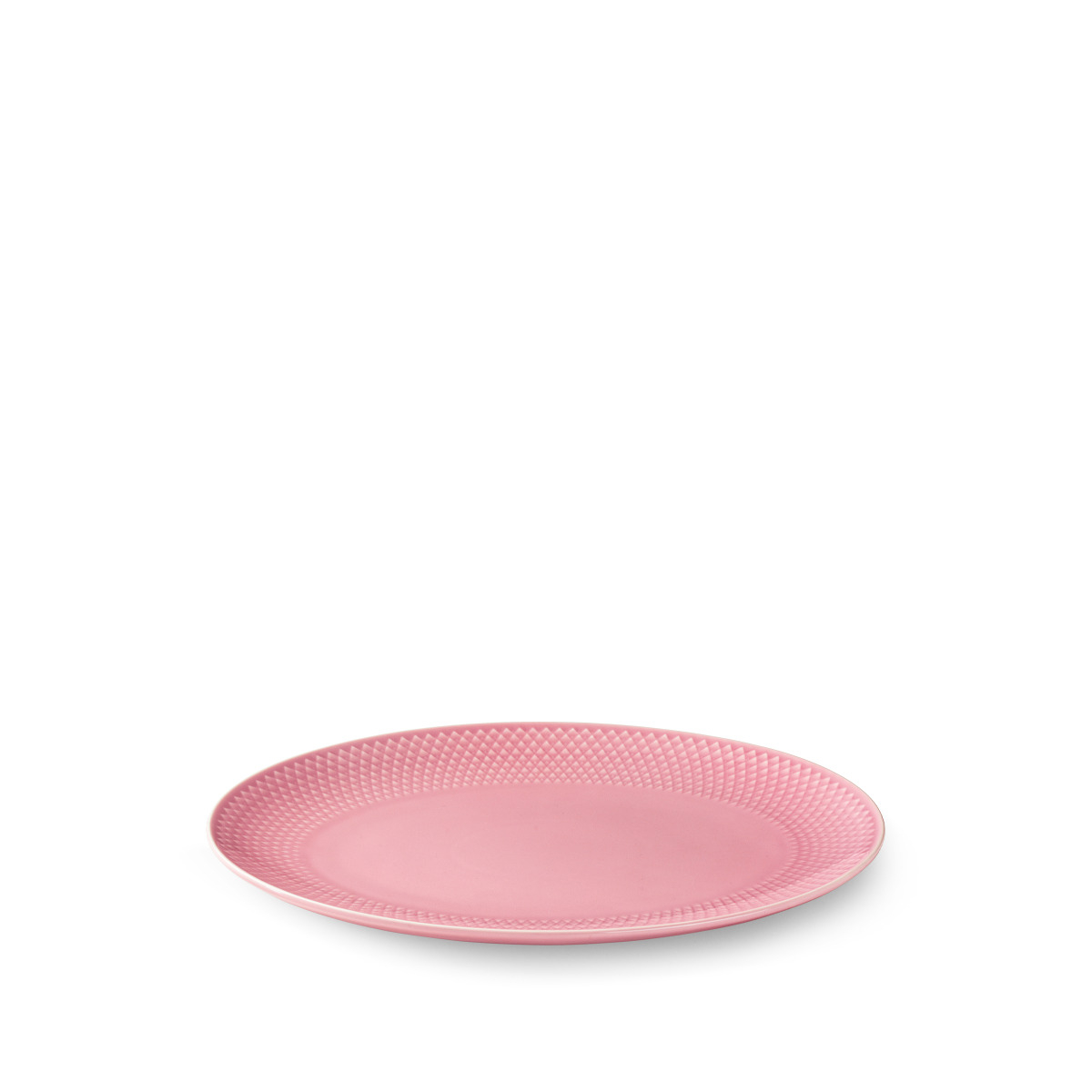 Rhombe Ovalt serveringsfad 28x21 cm, rosa