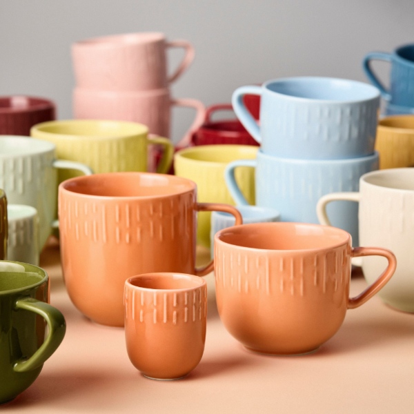 Confetti mini kop med relief Porcelæn 5 cl. Apricot