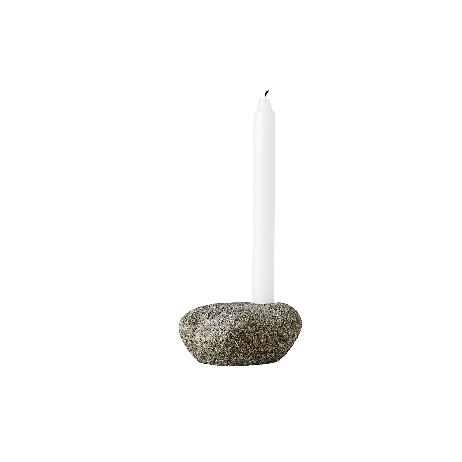Muubs - Valley Lysestage - Grå/Natur, Ø11xH6 cm - Flodsten - Grå/Natur