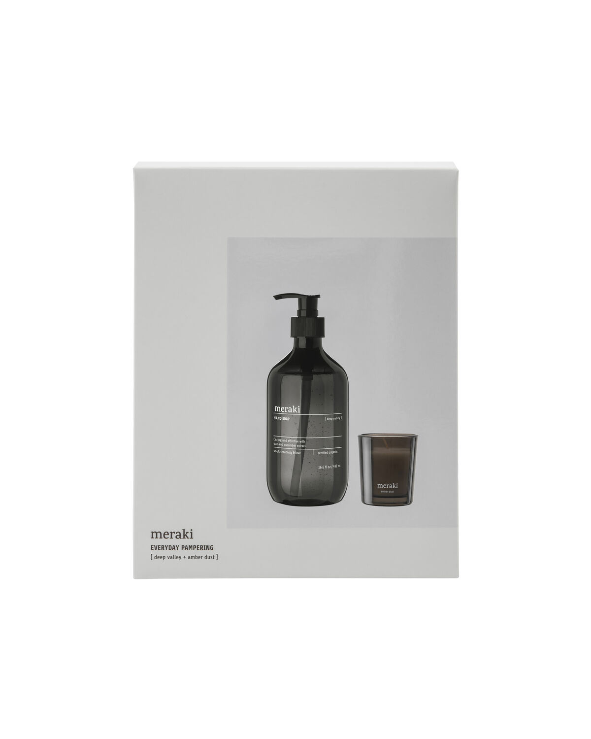Meraki - Gift box, Deep Valley Handsoap + Scented Candle Amber Dust, 490|60 ml|g