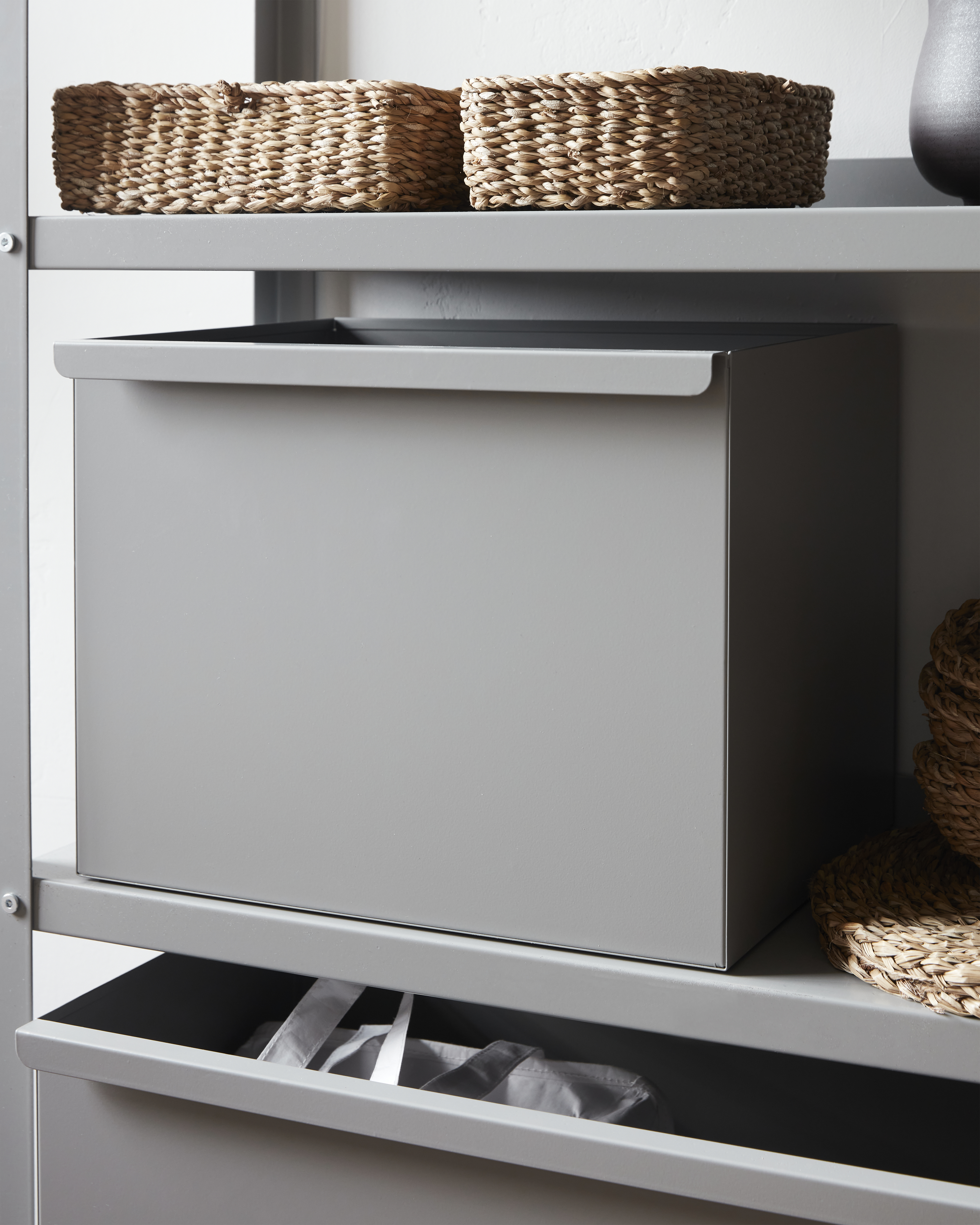 Opbevaring til reol, Rack, Grå