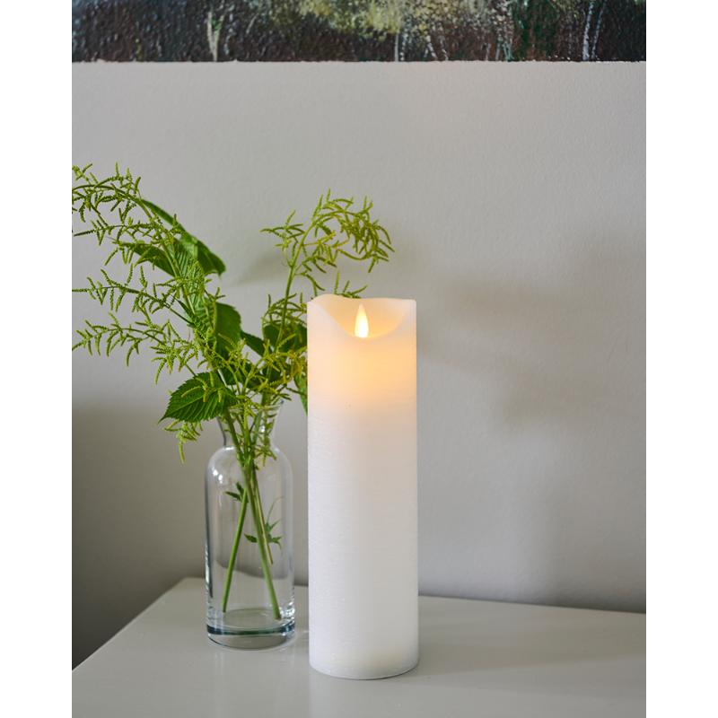 Sara Genopladelig, Ø7,5xH25cm, Hvid