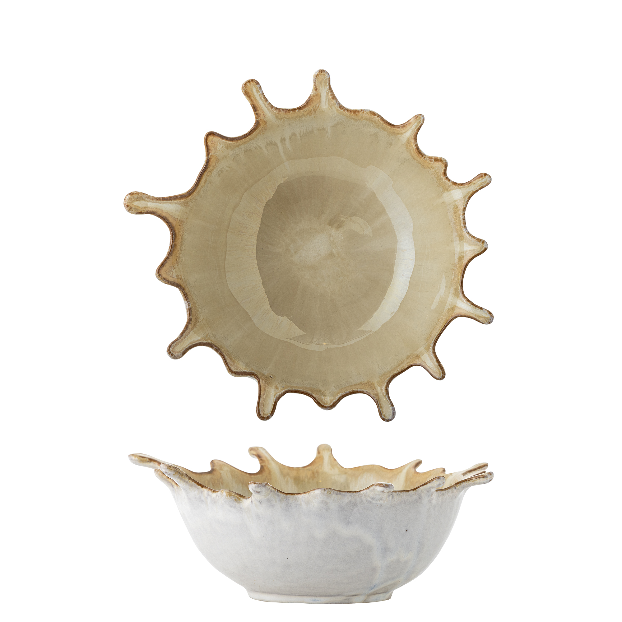 Bloomingville - Alcott Skål, Natur, Stentøj, L24xH8xW21 cm