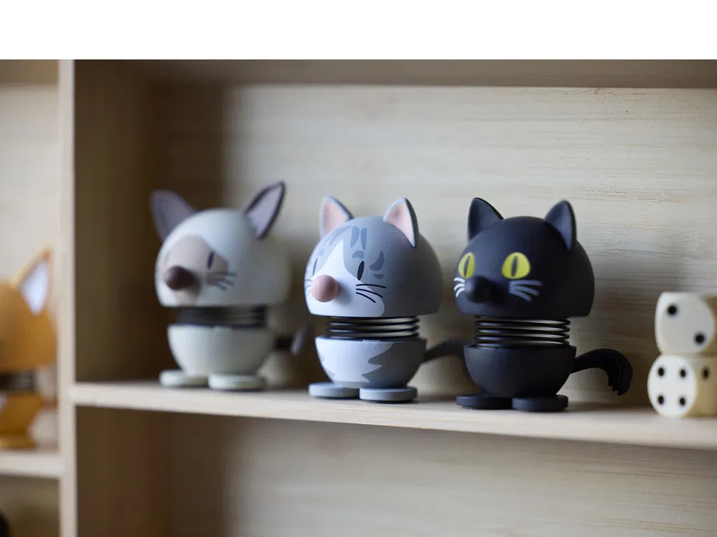 Hoptimist Maine Coon Kat, 4,5x4,1x5,3 cm, Mini, Grå