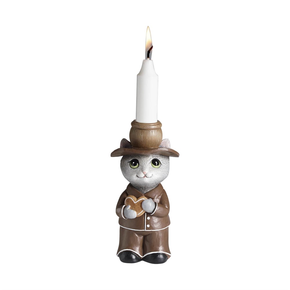 Lysestage Kat, Gingerman H.14,8cm