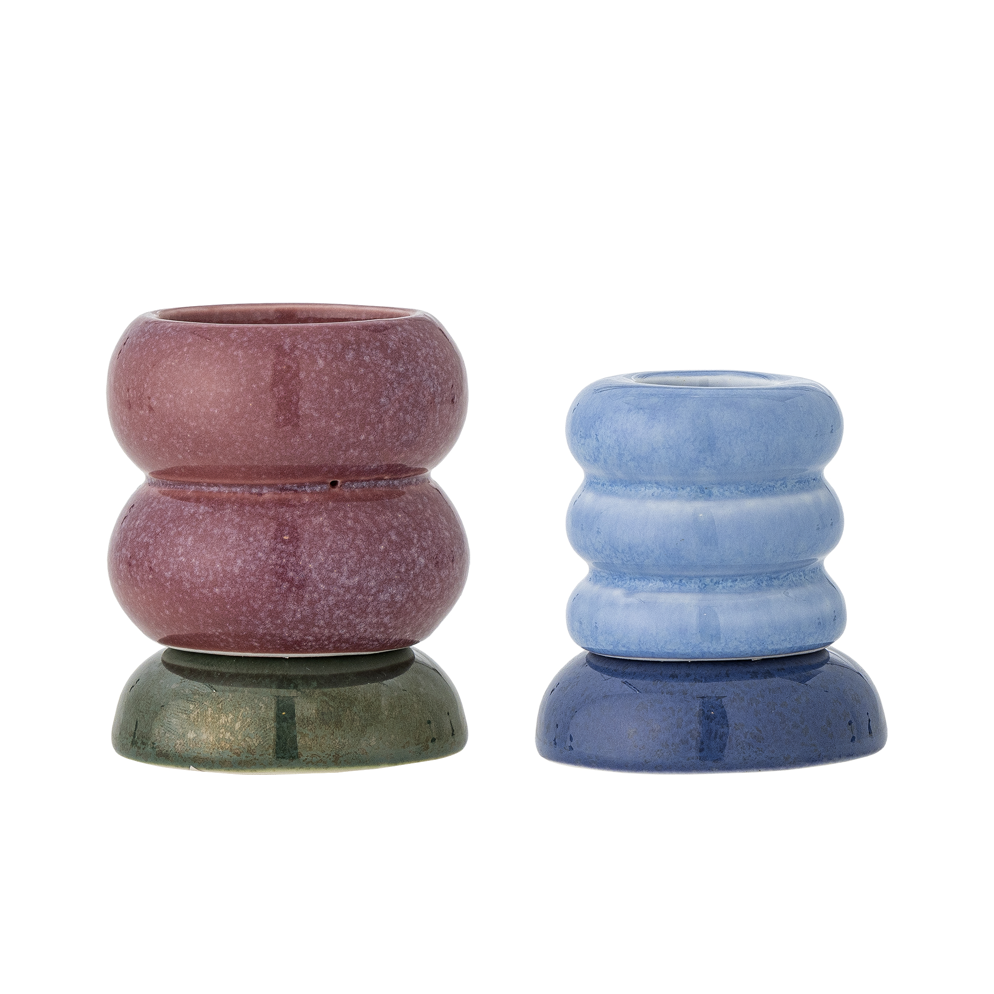 Bloomingville - Tana Votive & Candle Holder, Multifarvet, Stentøj, D6xH7/D6xH7,5 cm, Set of 2