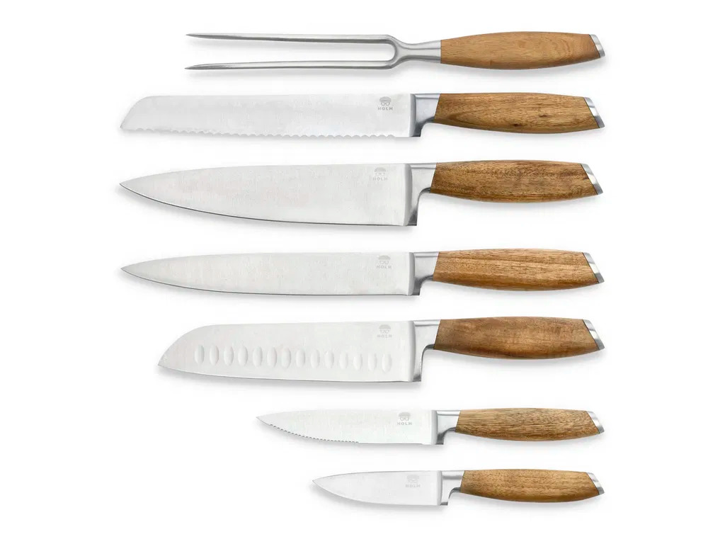 Claus Holm - Knivsæt 7 dele Rustfrit stål/Akacie
