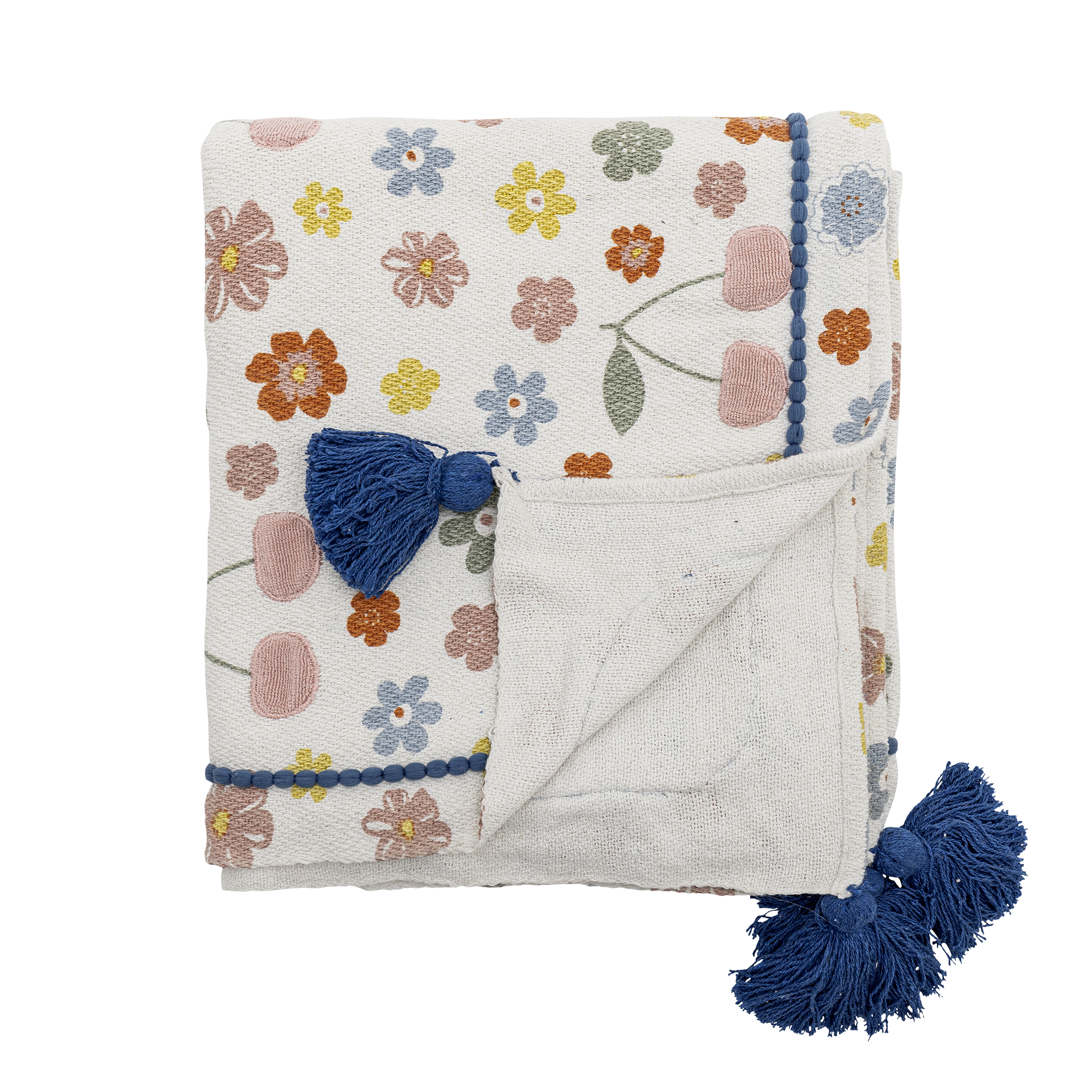 Bloomingville - Cherry Plaid, Multifarvet, Genanvendt Bomuld, L160xW130 cm