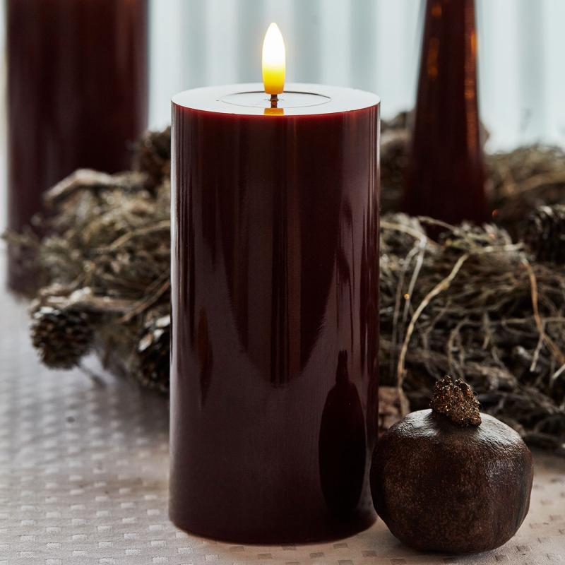 Sirius Sille LED bloklys, batteri, bordeaux, H15 cm