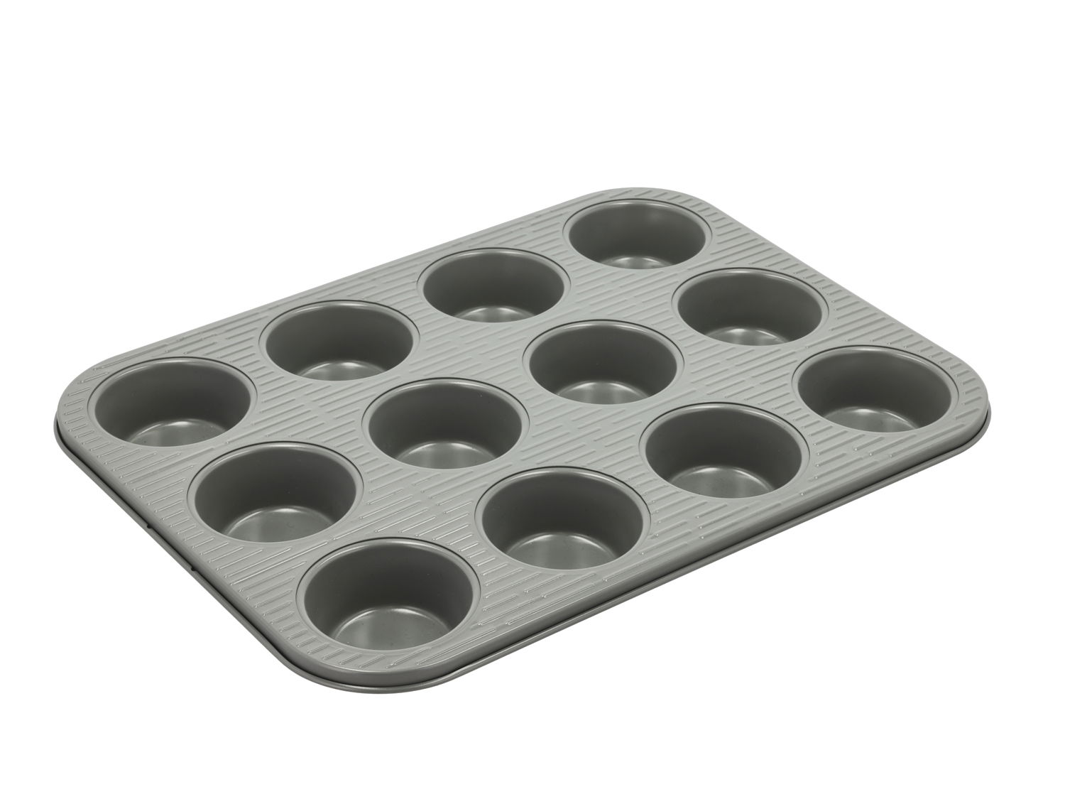 Funktion - Muffinform til 12 stk. Line 35 x 26,5 x 3 cm Grå Carbon stee
