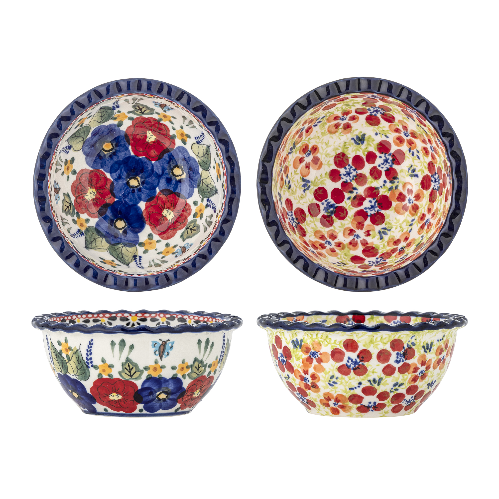 Bloomingville - Florist Skål, Multifarvet, Stentøj, D13xH6 cm, Set of 2