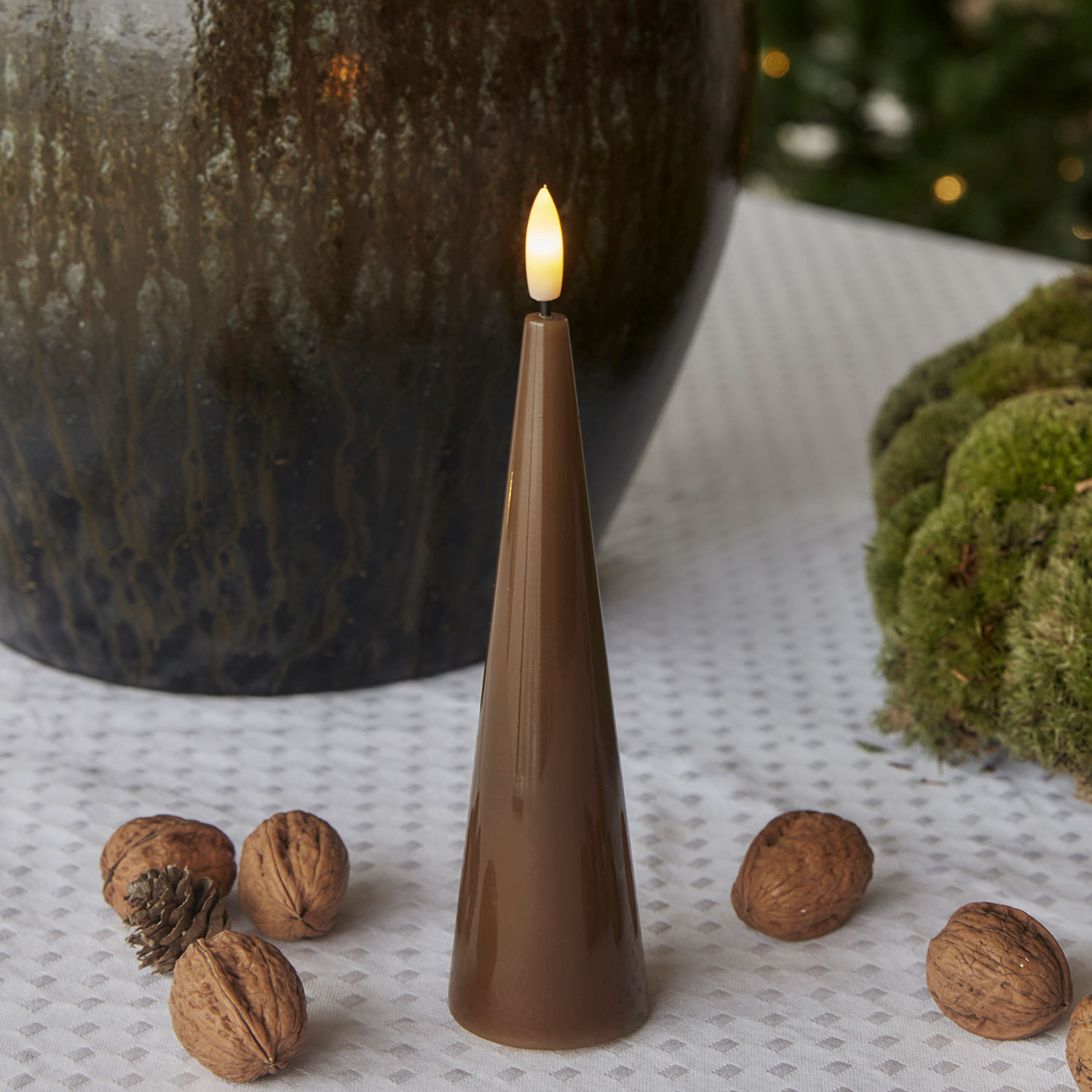 Sirius - Sille Lacquer Cone, Toffee, Ø4,8xH17cm