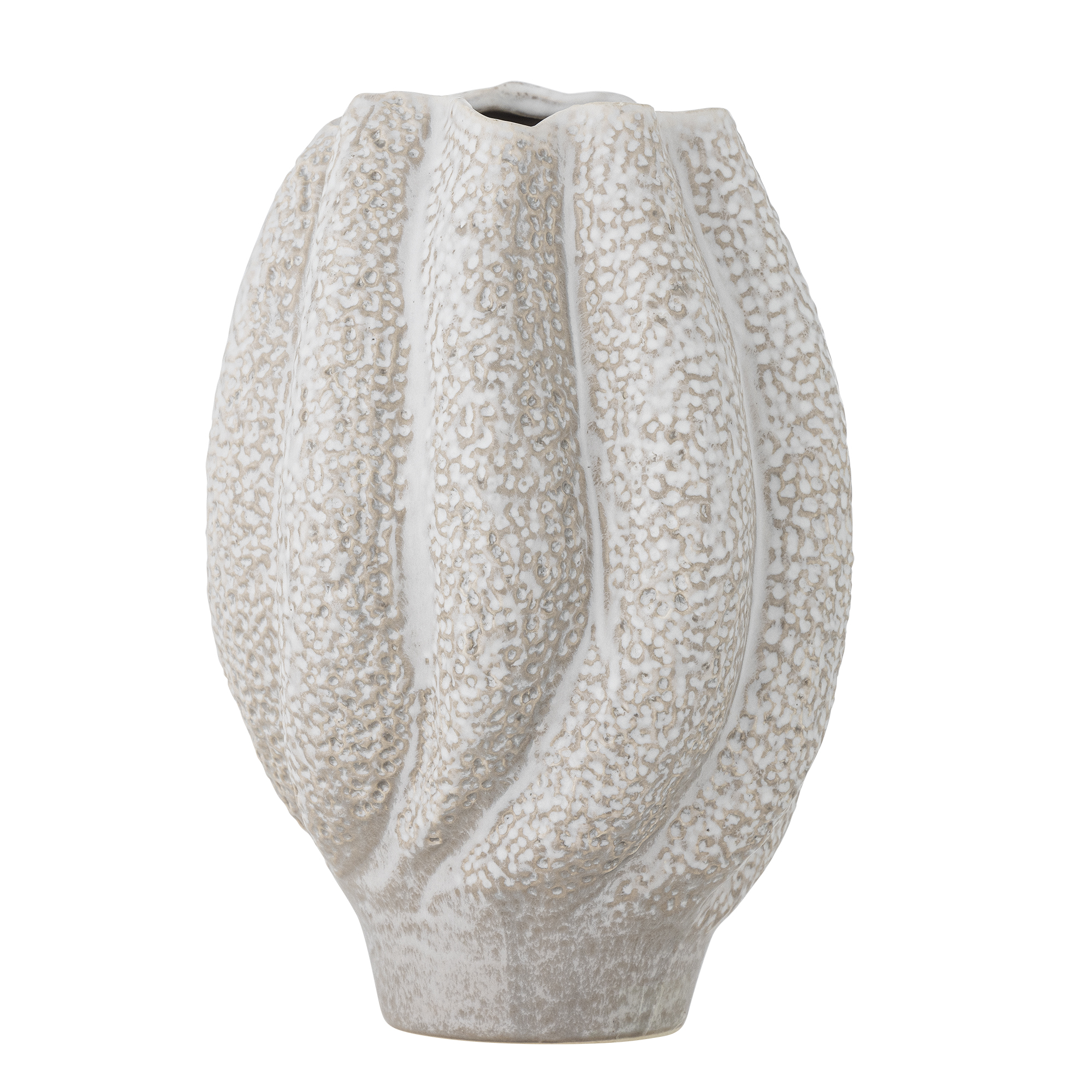 Bloomingville - Cove Vase, Hvid, Stentøj, D19,5xH28 cm