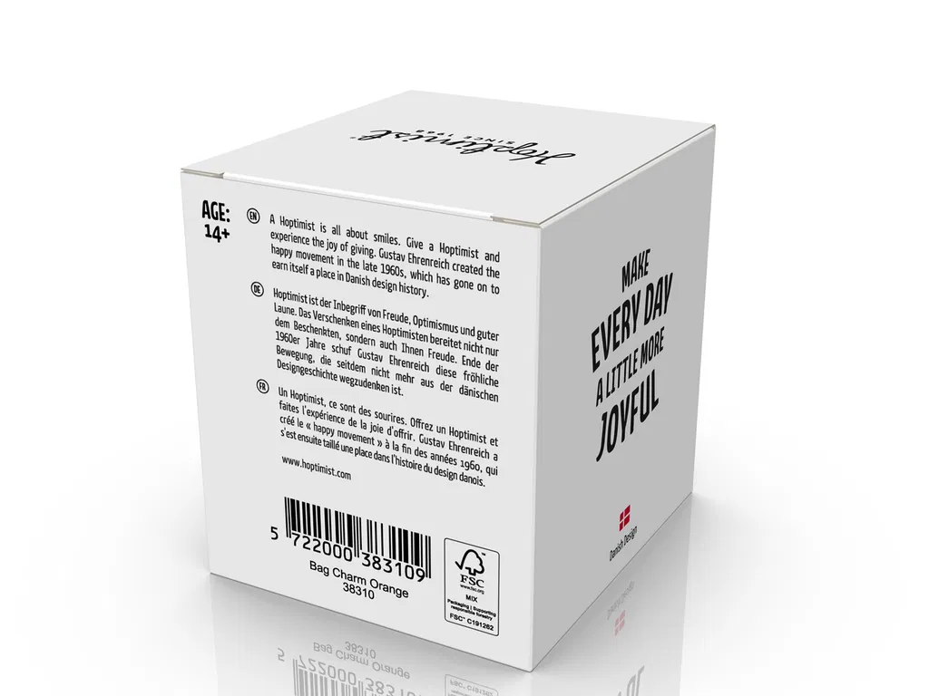 Hoptimist Bag charm, 4x3,4x5,9 cm, Orange