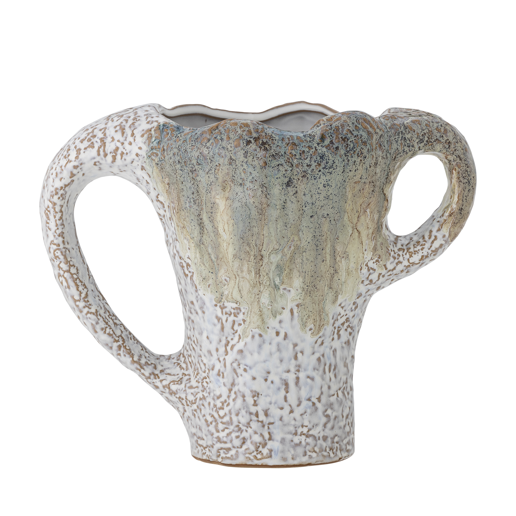 Bloomingville - Ledger Vase, Grøn, Stentøj, L26xH21xW15 cm