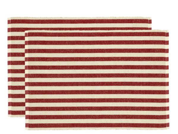 Södahl -  Statement Stripe Dækkeserviet 33 x 48 cm 2 stk. Red