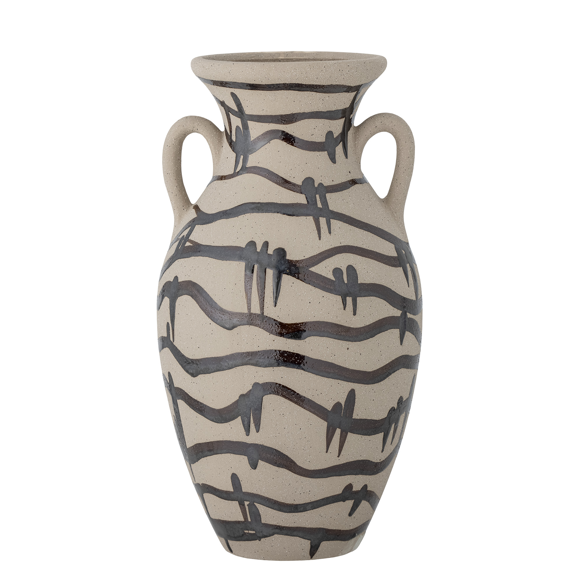 Bloomingville - Ohana Vase, Sort, Stentøj, D16,5xH31 cm