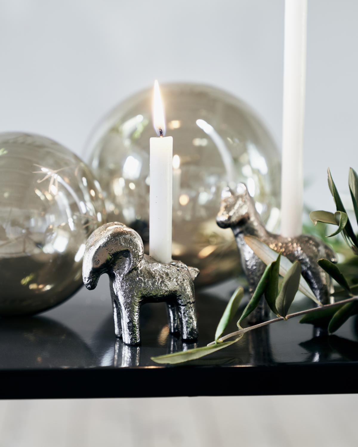 House Doctor - Lysestage, Ram, Antik sølv