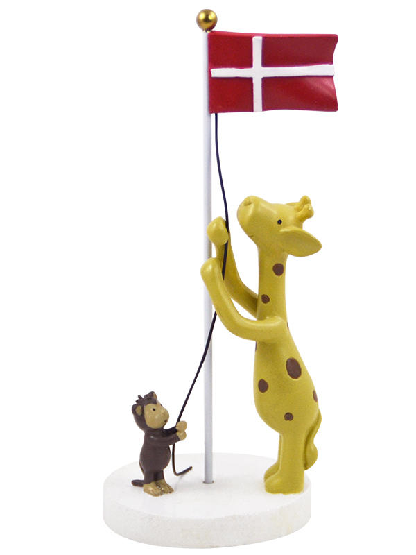 Billede af Kids by Friis - Bordpynt, giraf og abe med flag