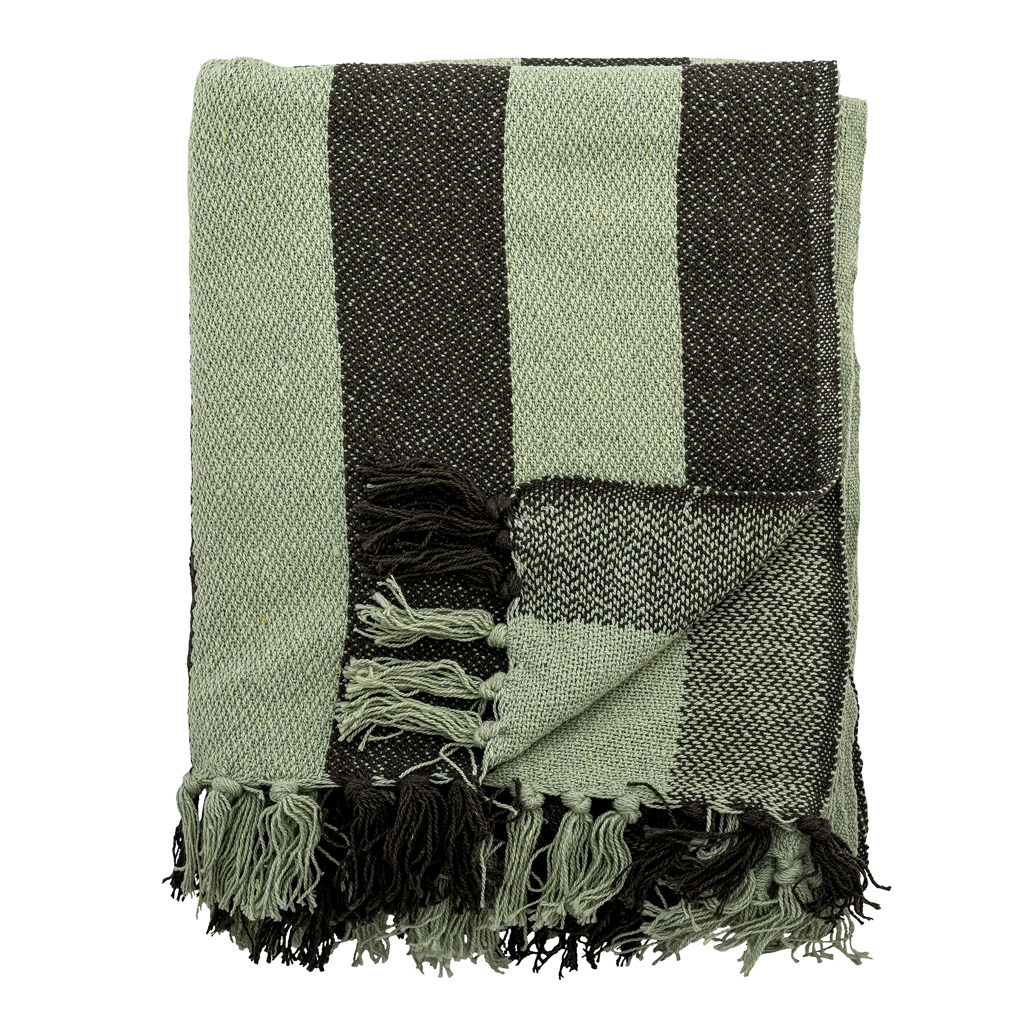 Bloomingville - Frello Plaid, Grøn, Genanvendt Bomuld, L160xW130 cm