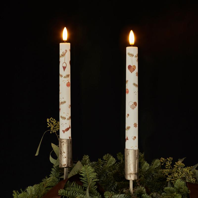 Sirius - Mie Kronelys 2 pak, Ø2xH22 cm, Hvid