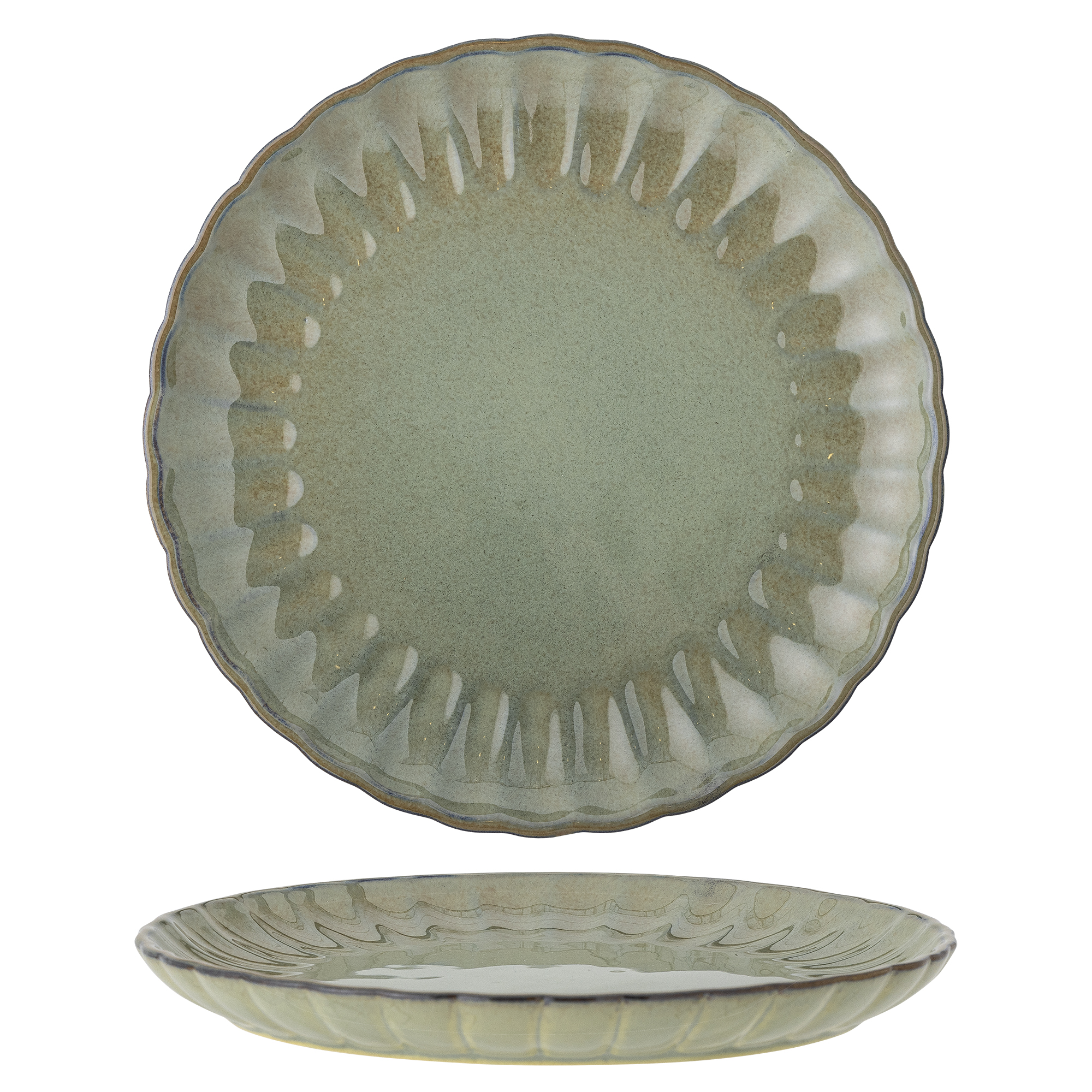 Bloomingville - Latina Tallerken, Grøn, Stentøj, D27xH2 cm billede