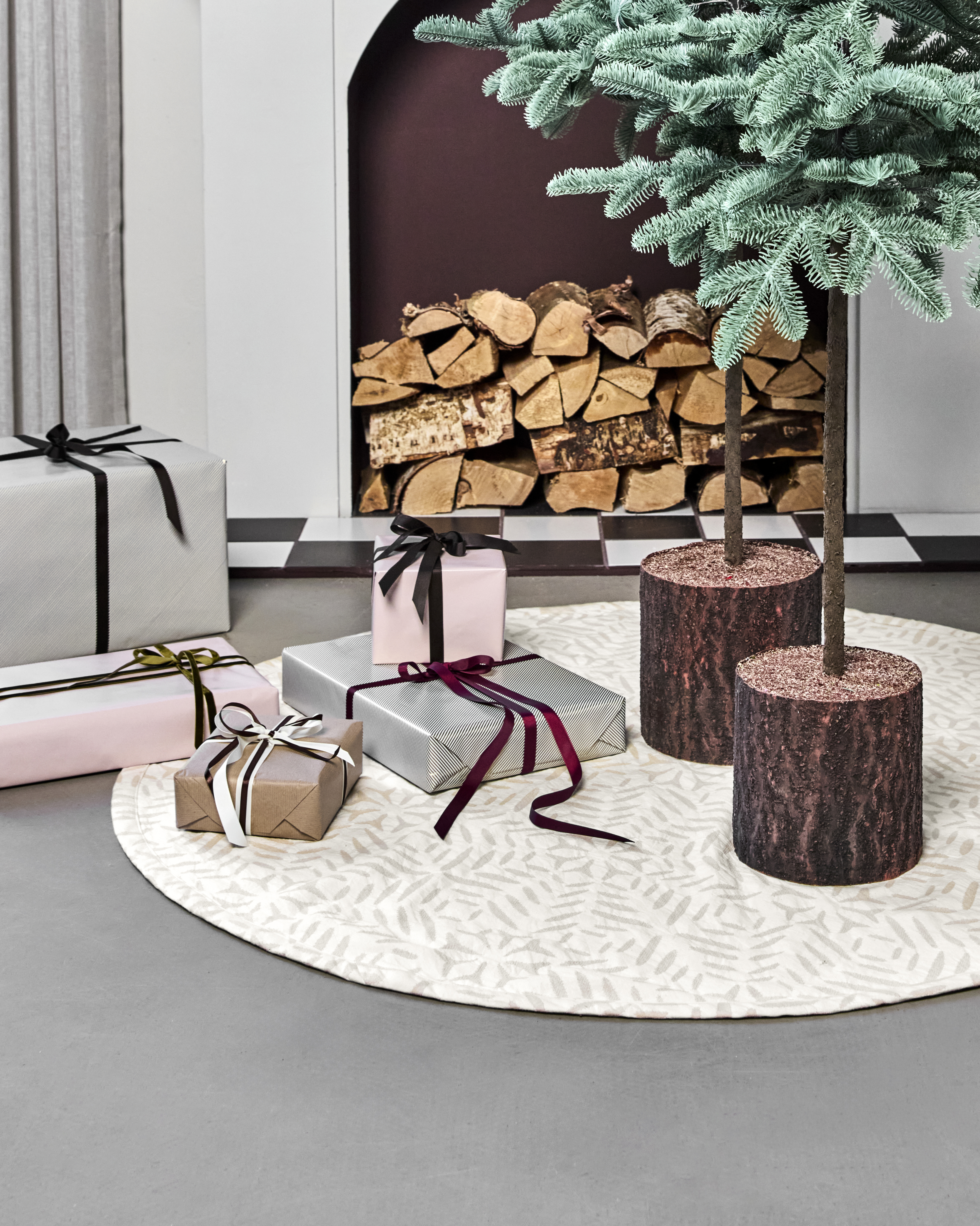 Juletræstæppe, Gift, Råhvid Ø120 cm