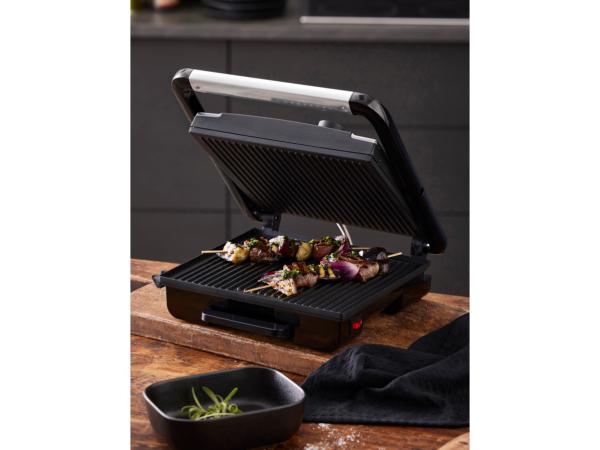 HOLM Paninigrill 2000 watt Sølv/Sort