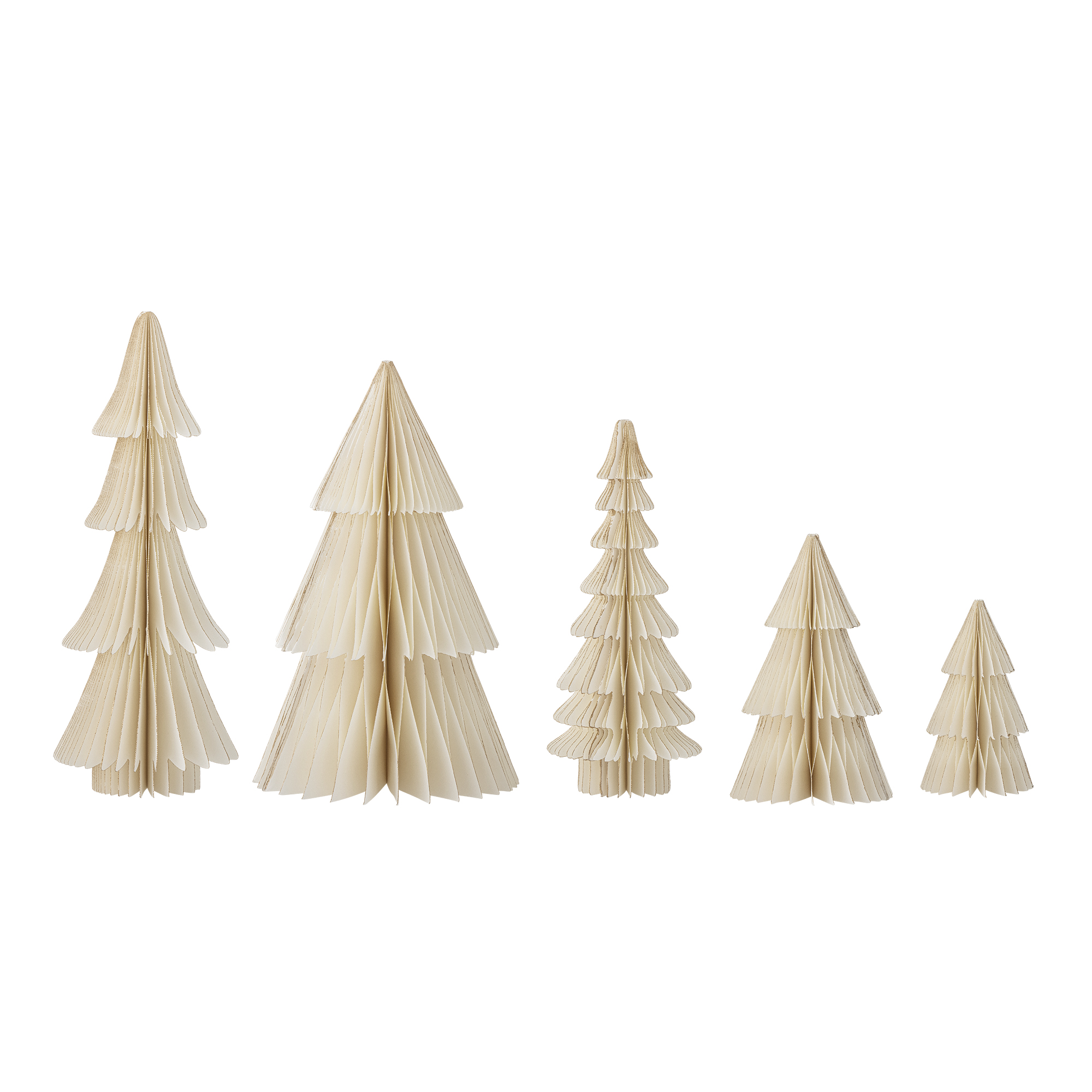 Bloomingville - Milan Dekotræ, Hvid, FSC®Mix, Paper, D7,5/12,5/7,5/5/8xH17,5/20/12,5/9/22,5cm, Set of 5