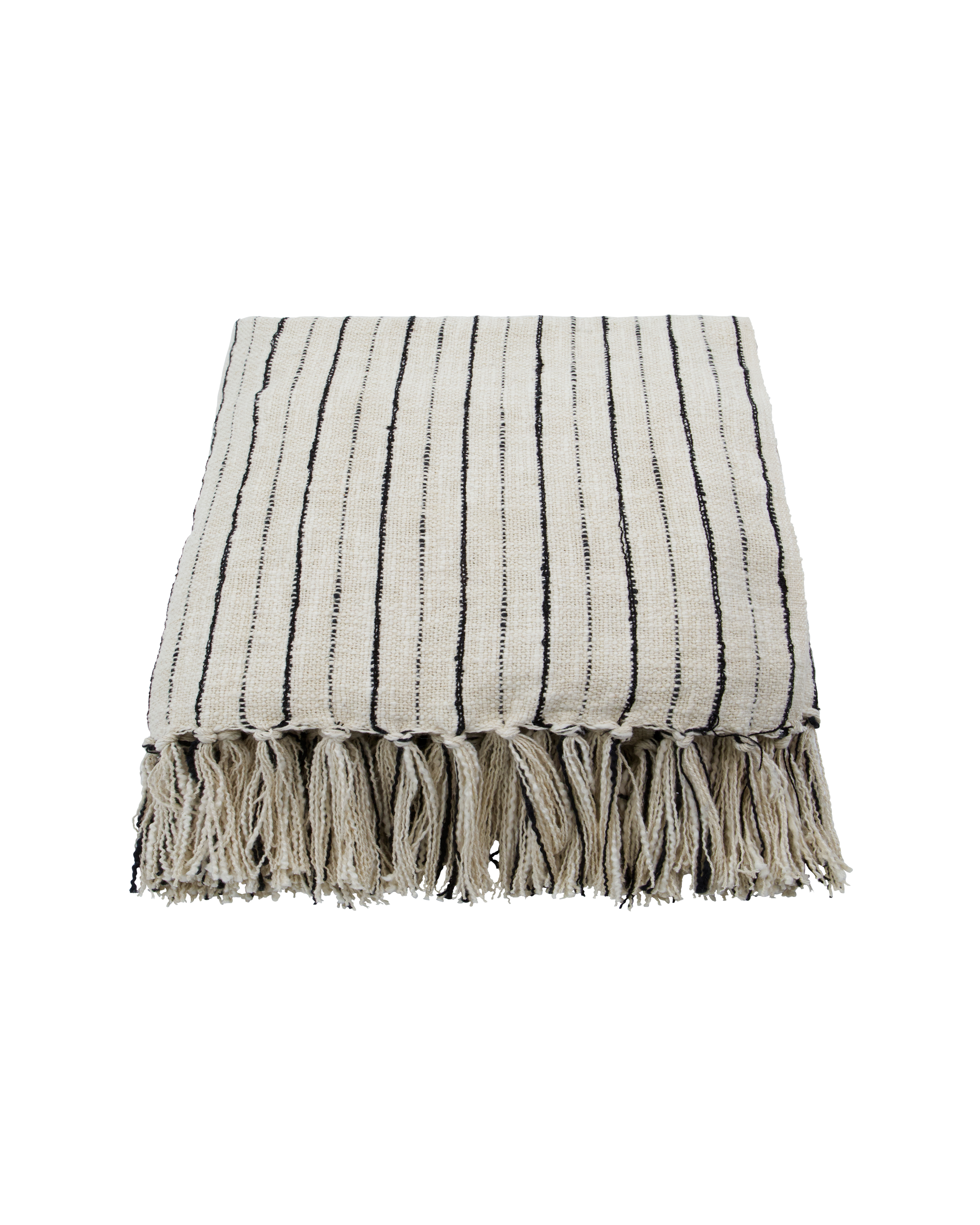 House Doctor - Tæppe, Lines, Sort, Råhvid