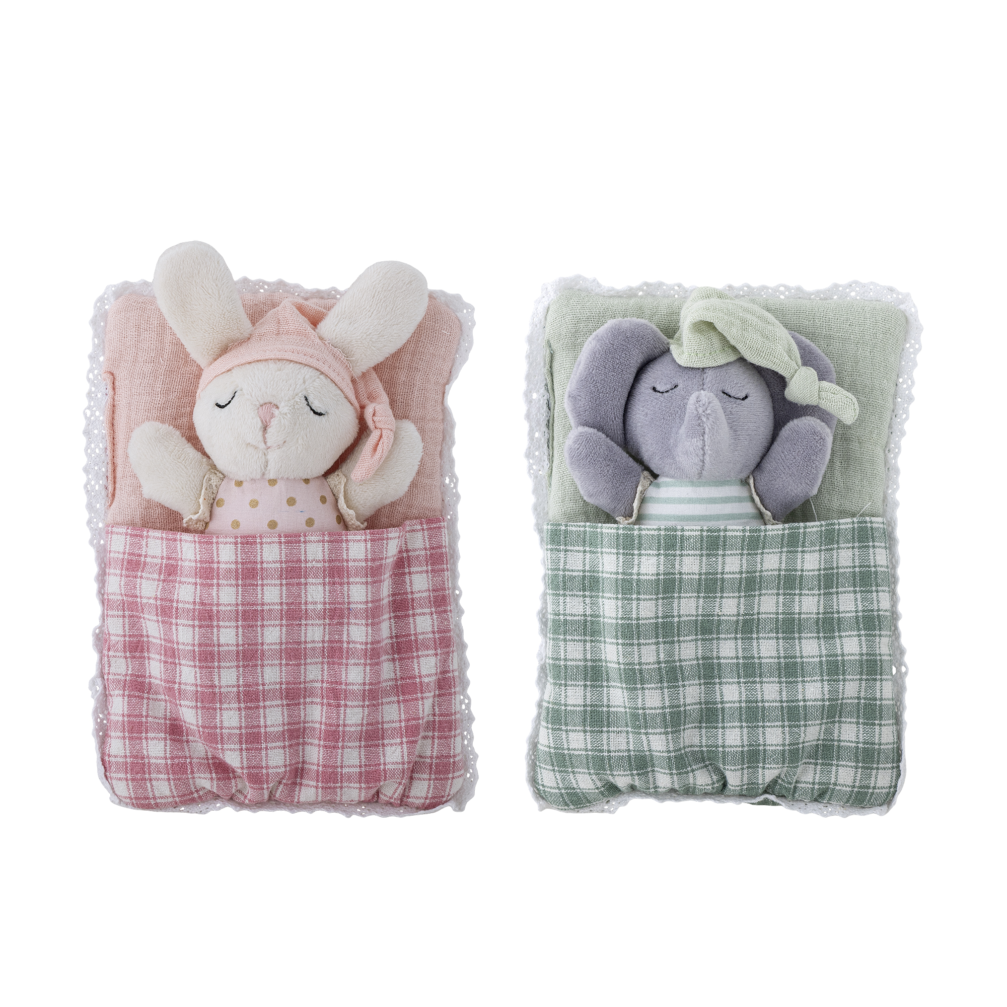 Bloomingville - Elie Dukke, Multifarvet, Polyester, L11,5xH15xW5 cm, Set of 2 billede