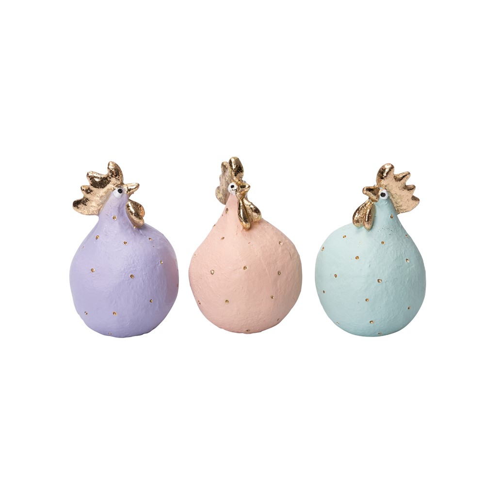 NÃÃsgrÃnsgården - Hen 3stk Amethyst, Rose Quartz, Jade H5,2cm
