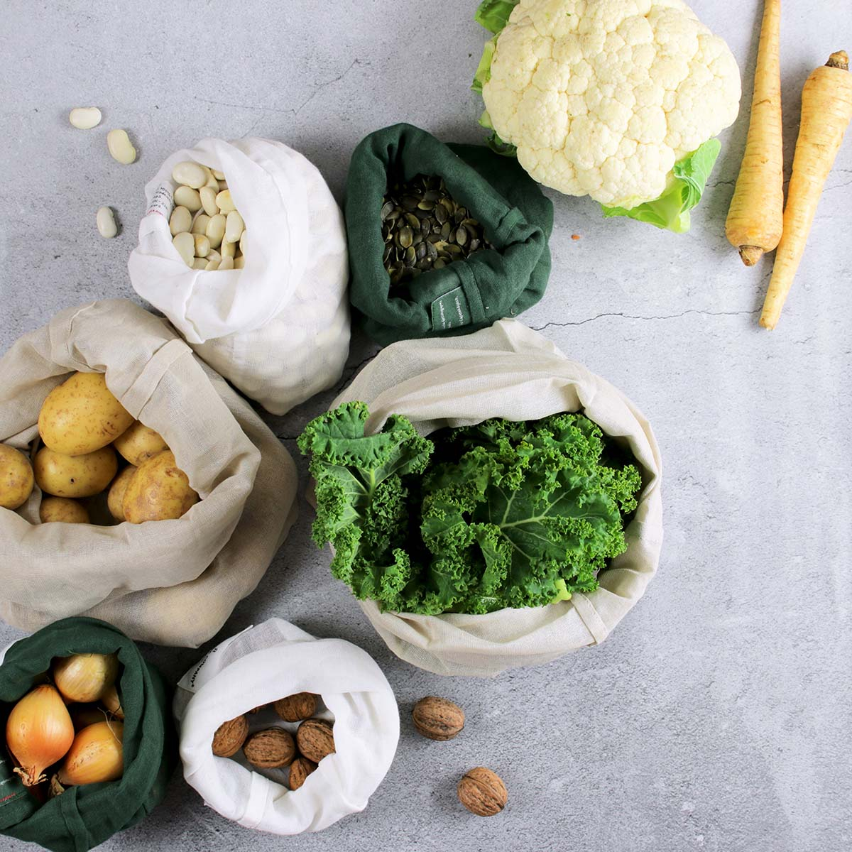 Food bag Sæt, Dark green 3 størrelser Food bag Sæt, Dark green 3 størrelser