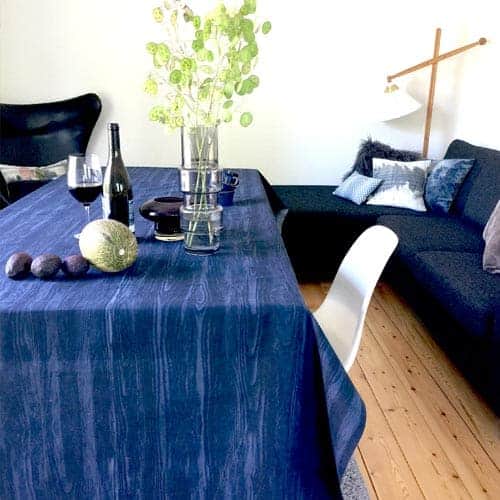 Engholm Textiles - Akryldug med antiskrid Wood Midnight Notes by Susanne Schjerning - i metermål