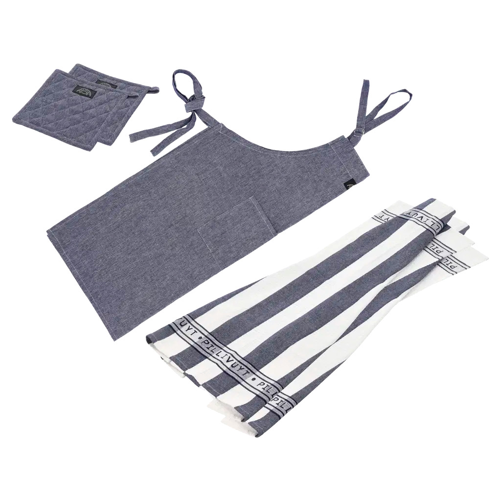 Pillivuyt - Køkkentekstilsæt recycle 5 dele Navy Bomuld/Polyester