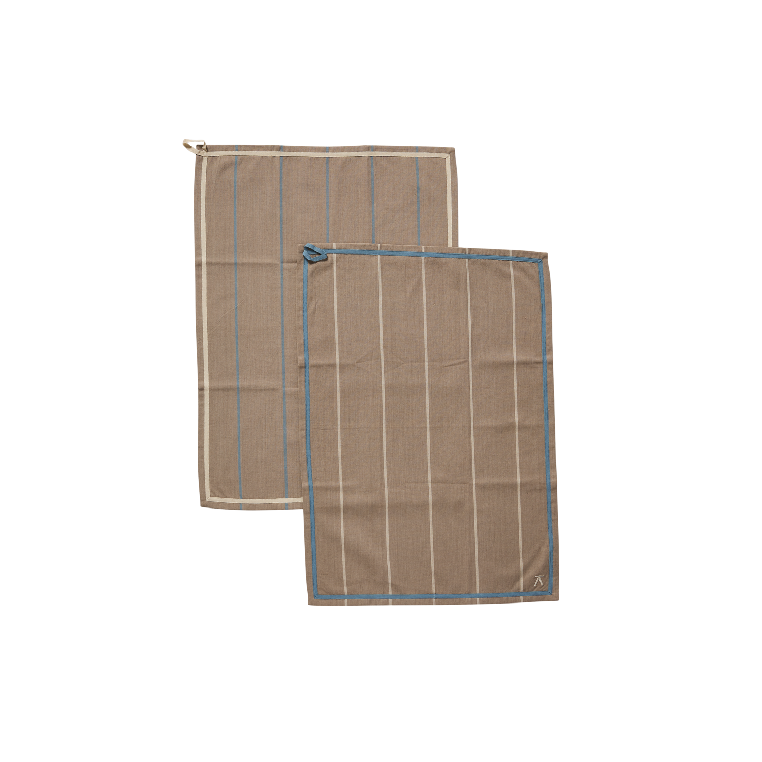 Andersen Furniture - Andersen Viskestykke - S/2 - Oat/Beige/Blå, L70xB50 cm - 100% Økologisk Bomuld - Oat/Beige/Blå