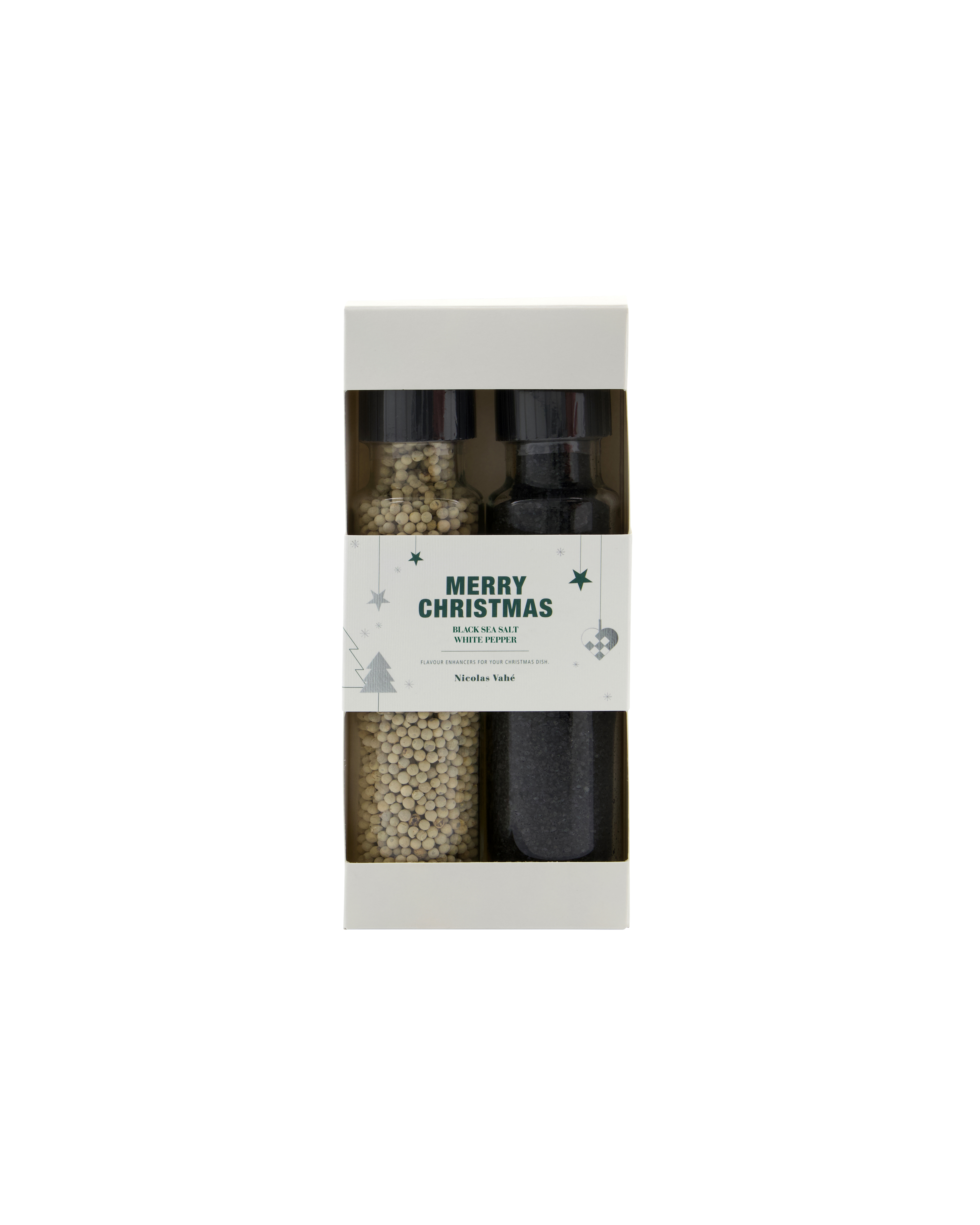 Nicolas Vahé - Gaveæske, Black sea salt + pepper, white, 320|175 g|g