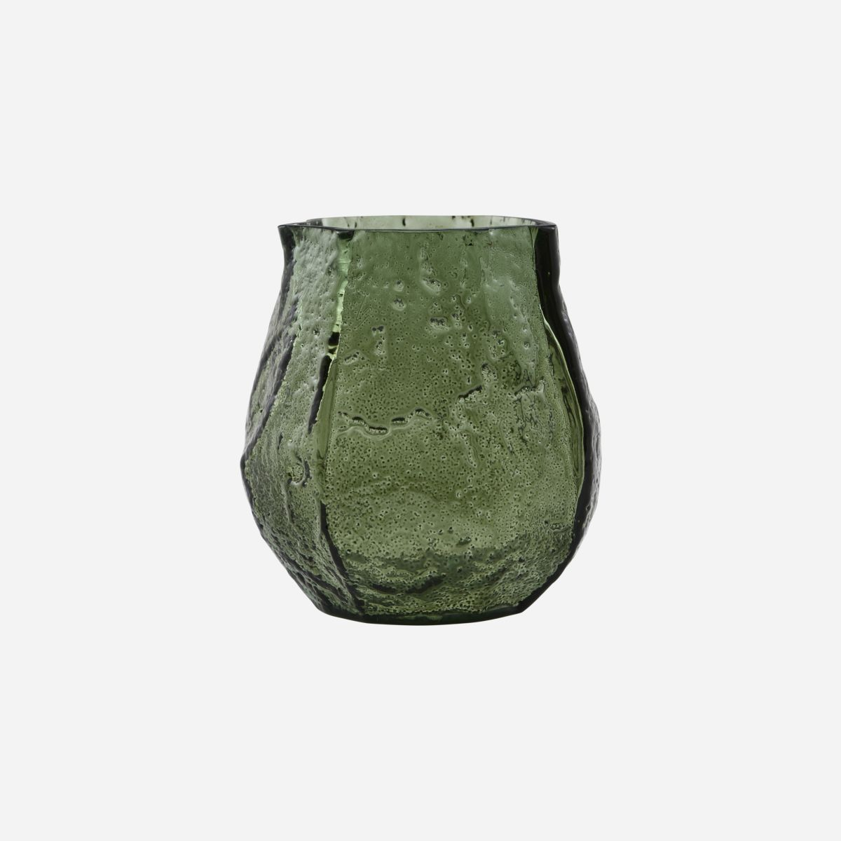 Vase, H 9,5 cm, mørkegrøn*