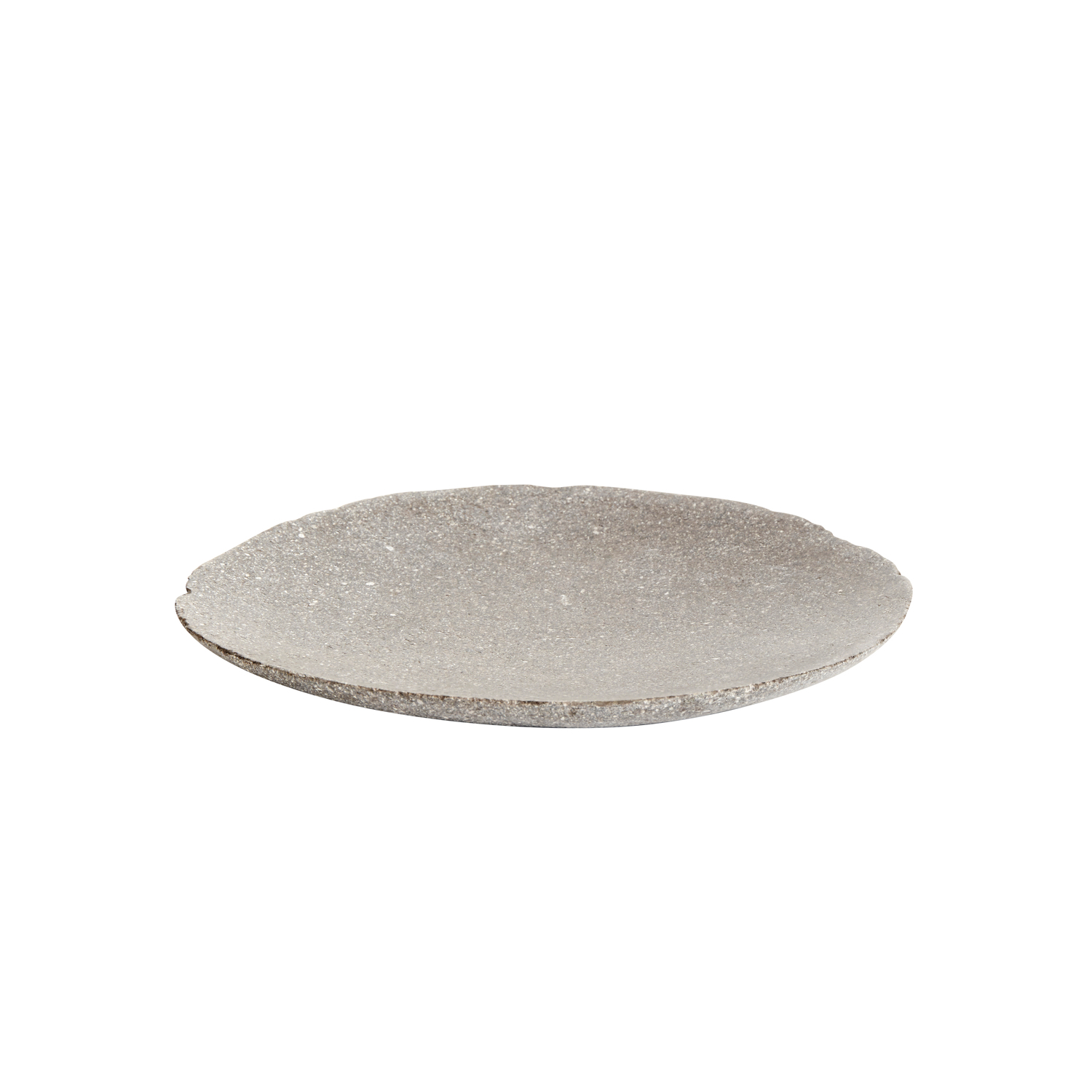 Muubs - Valley Desserttallerken - Grå/Natur, Ø20xH1,5 cm - Flodsten - Grå/Natur