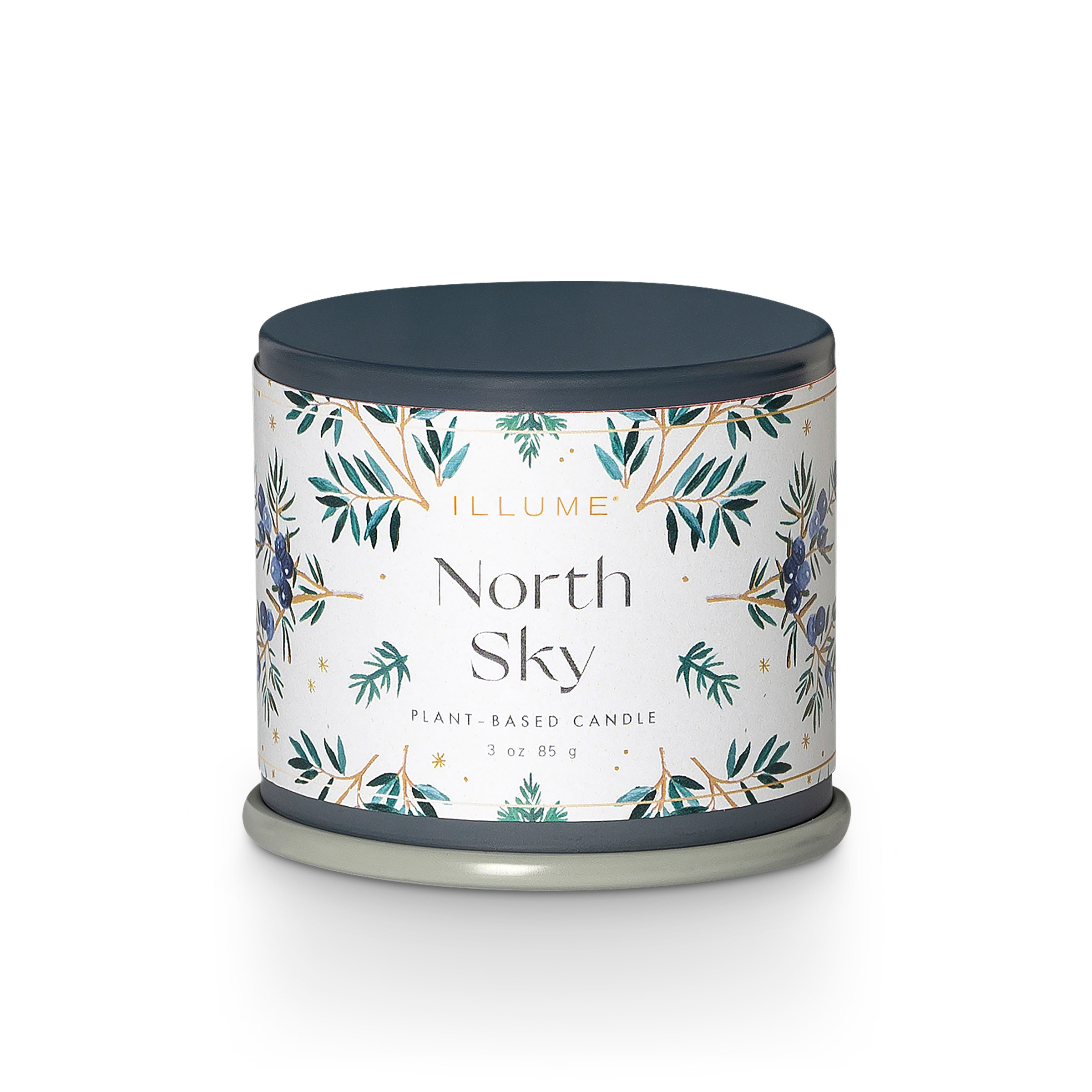 Bloomingville - North Sky Demi Vanity Tin Duftlys, Blå,, 85 G. - 20 Hours - D6,5xH5,7 cm