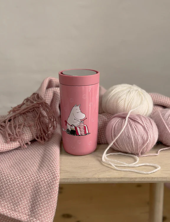 To Go Click termokop 0.4 l. Moomin knitting lyserød