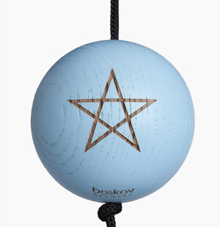 Starball light blue - malet egetræ m. gravering