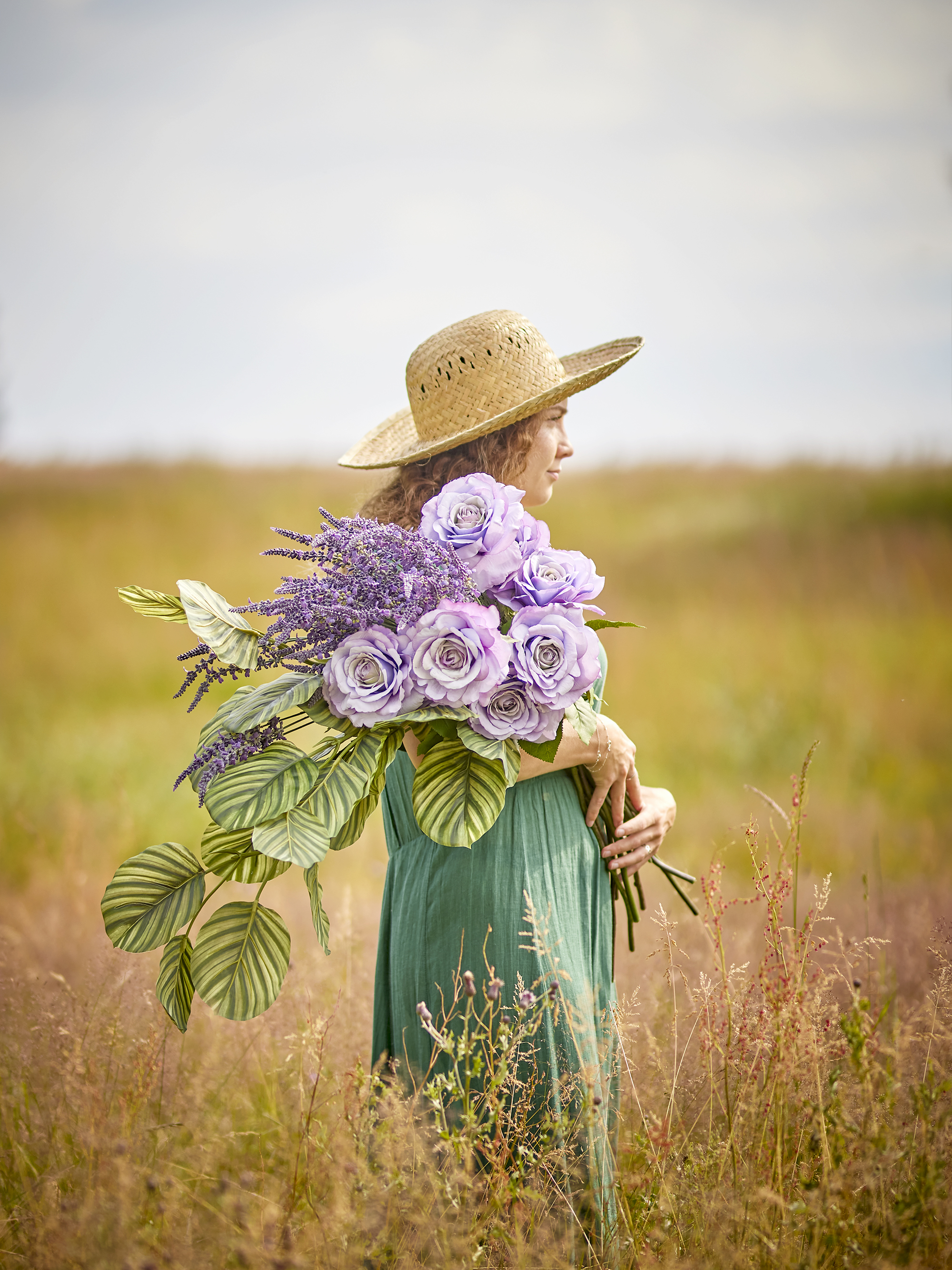 Lavender Stilk, Lilla, Kunstige Blomster, D10xH65 cm