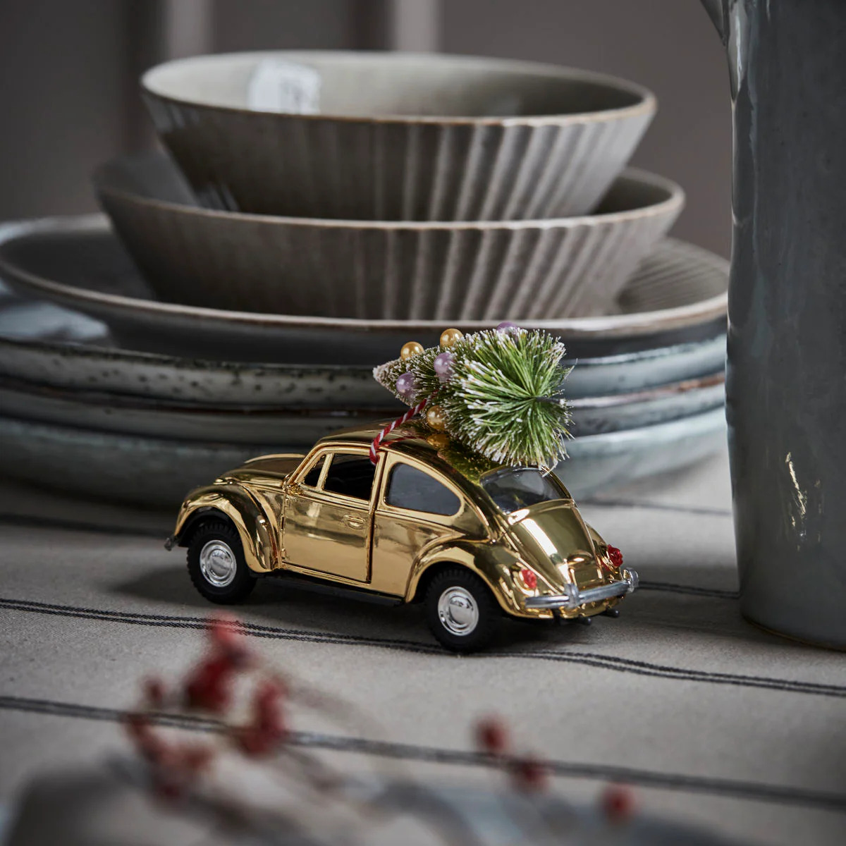 Dekoration, Xmas car, Gylden* Dekoration, Xmas car, Gylden*