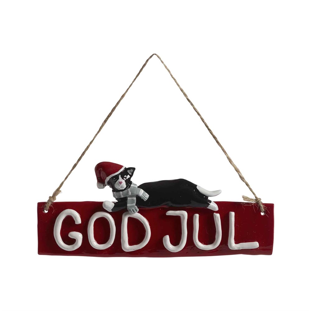 Nääsgränsgården - God Jul sign, cat Dolly L.18cm