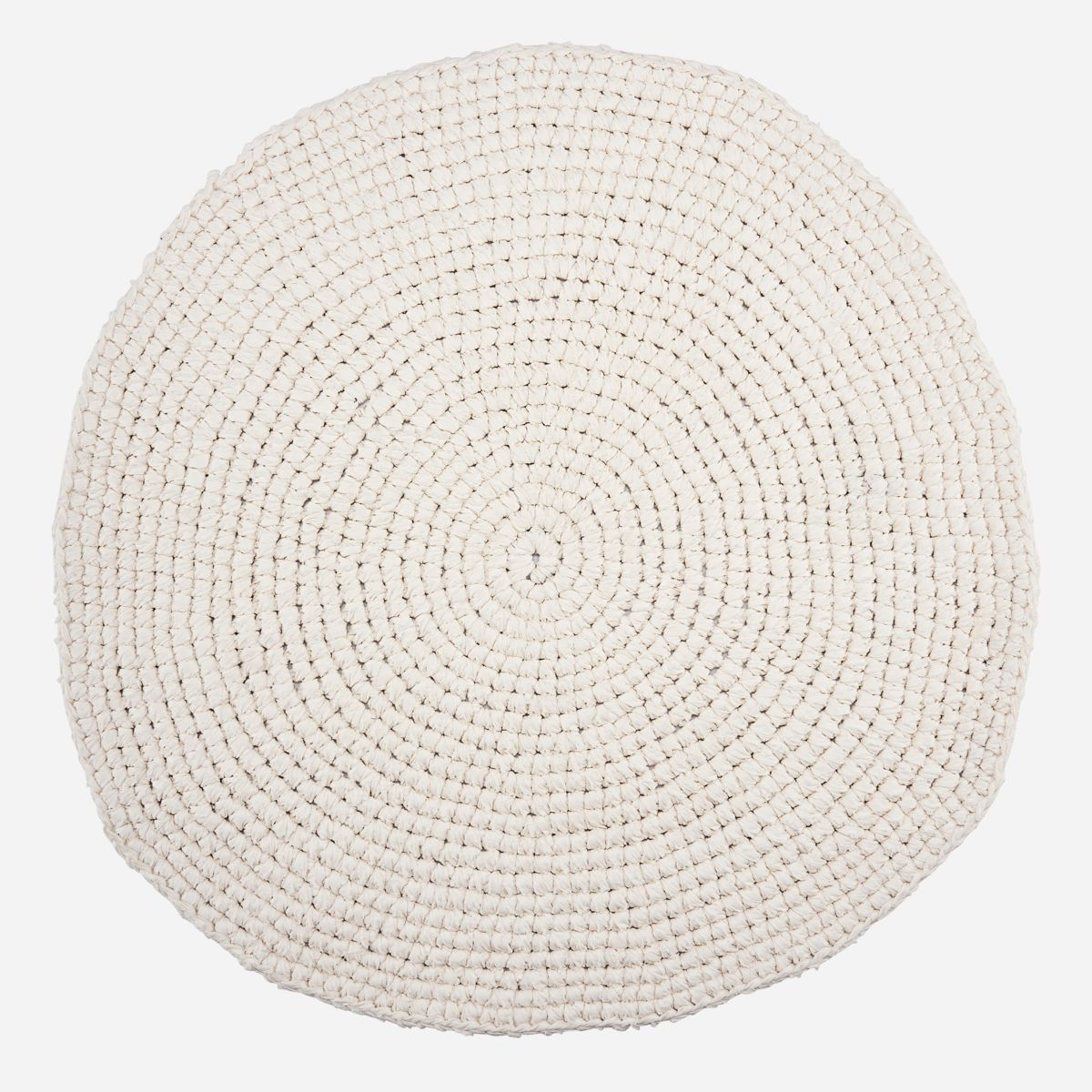 Crochet Tæppe, Ø 80 cm, hvid*