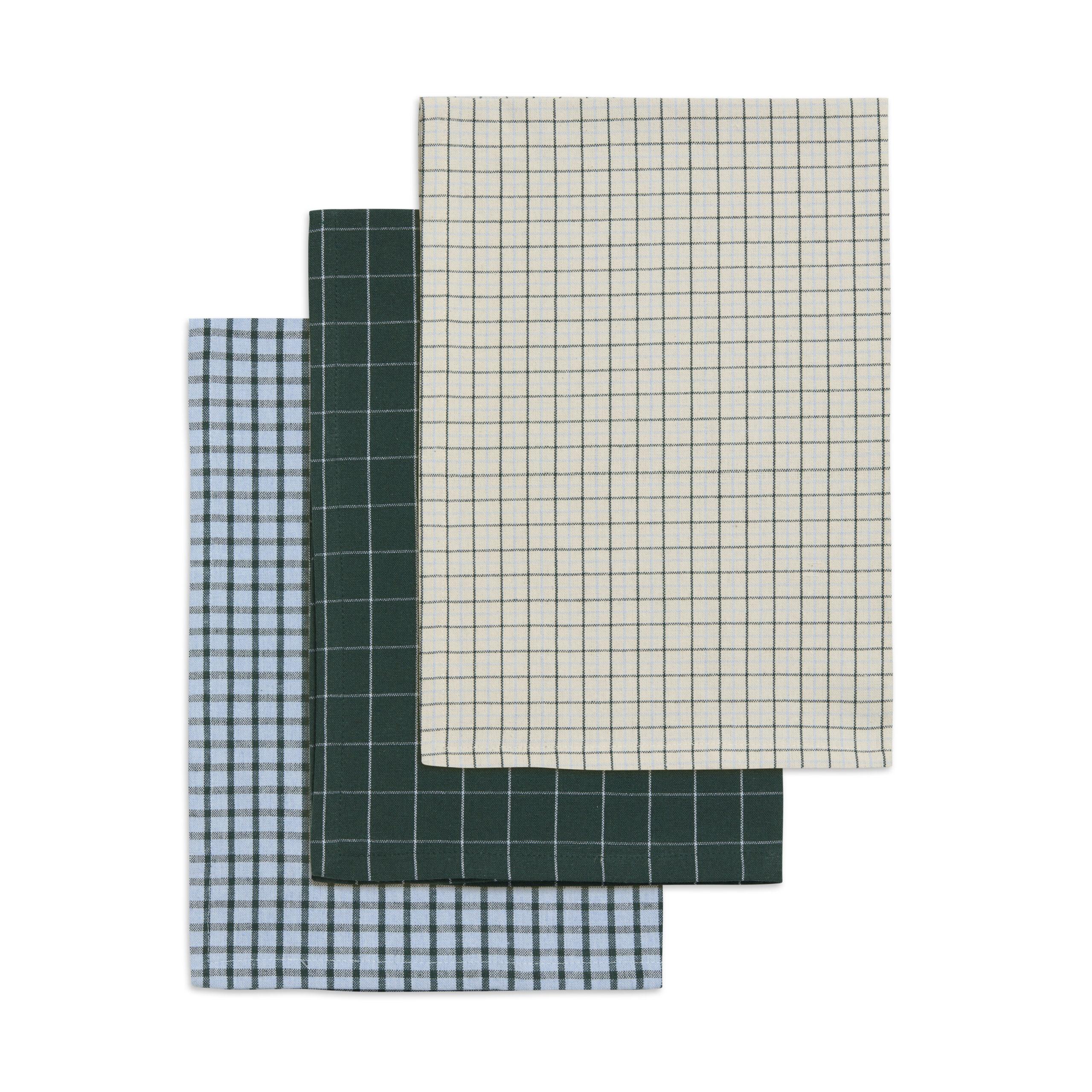 Viskestykker – recycle collection – 3 stk. pr pakke – Blue Green & Ice Blue