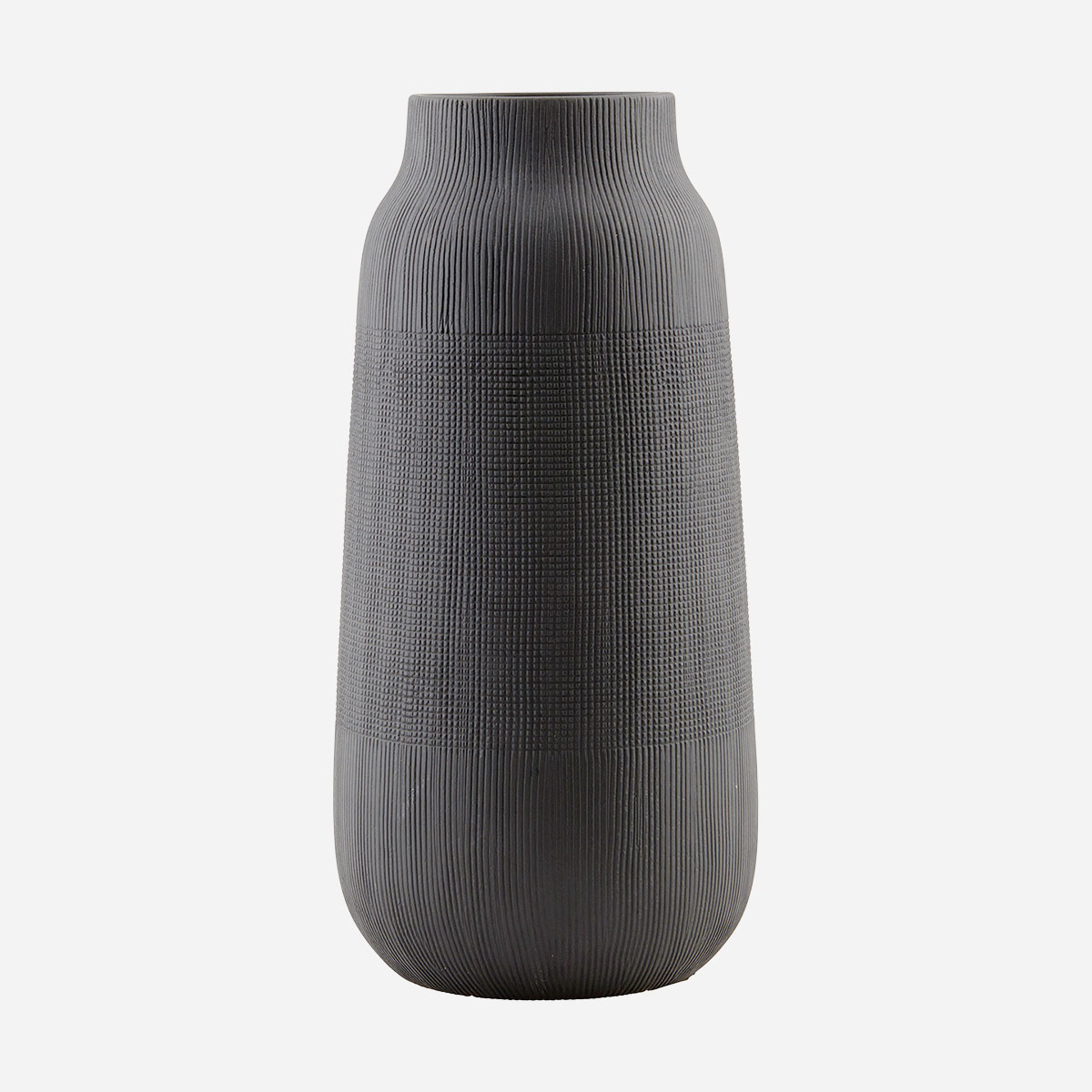 House Doctor - Groove Vase, H 35 cm, sort billede