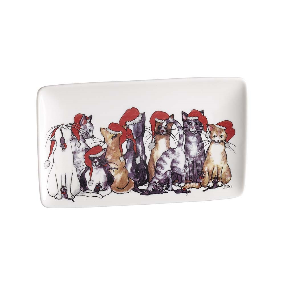 Nääsgränsgården - Plate Santa Cats L.21cm, B.13cm