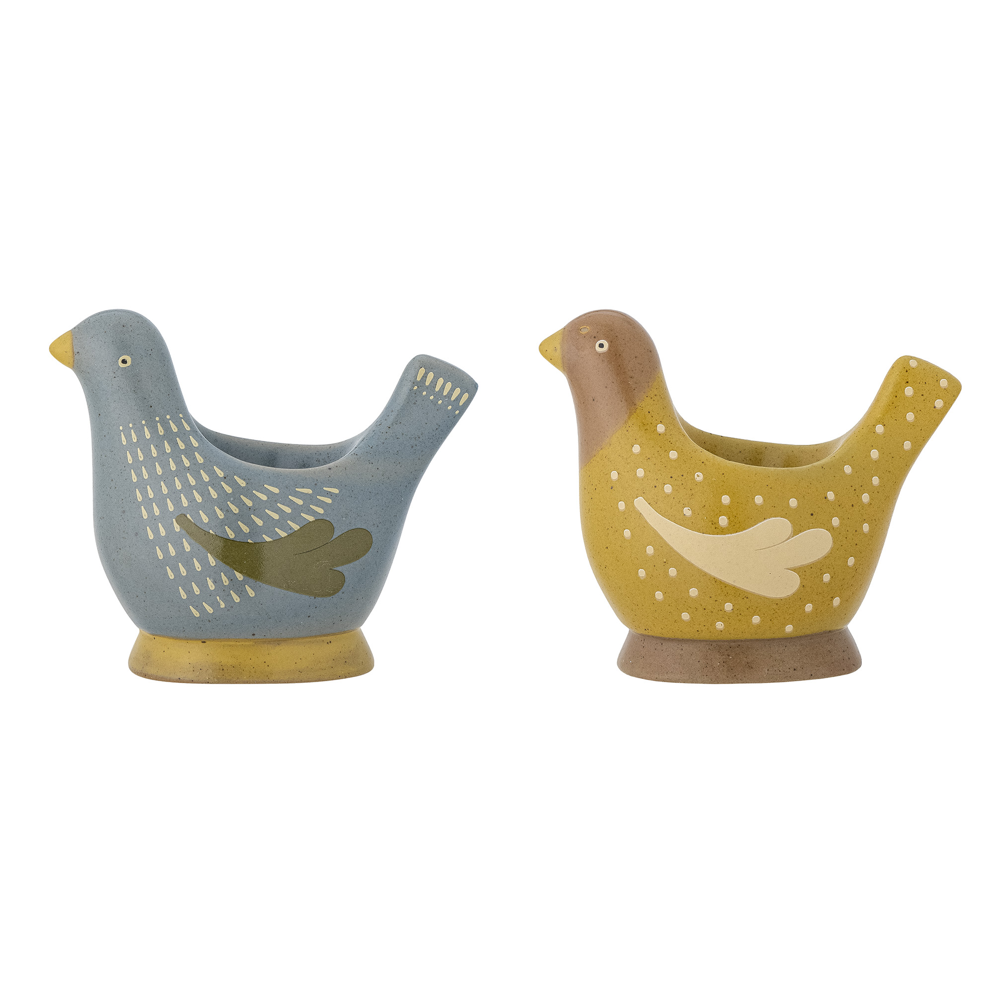 Bloomingville - Birdy Æggebæger, Multifarvet, Stentøj, L8xH8 cm, Set of 2